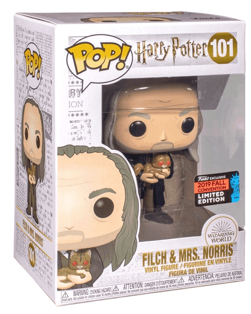Funko POP Harry Potter - Filch & Mrs. Norris (2019 Fall Convention), caixa