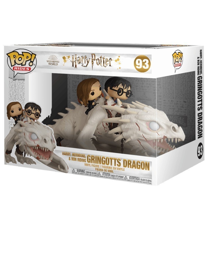 PREORDER! POP Harry Potter - Harry, Hermione & Ron riding Gringotts' Dragon, caixa