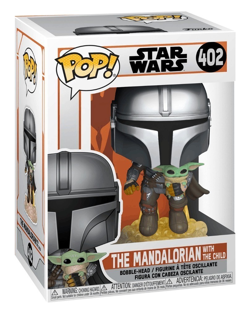 Funko POP Star Wars - The Mandalorian in Jetpack with The Child, caixa