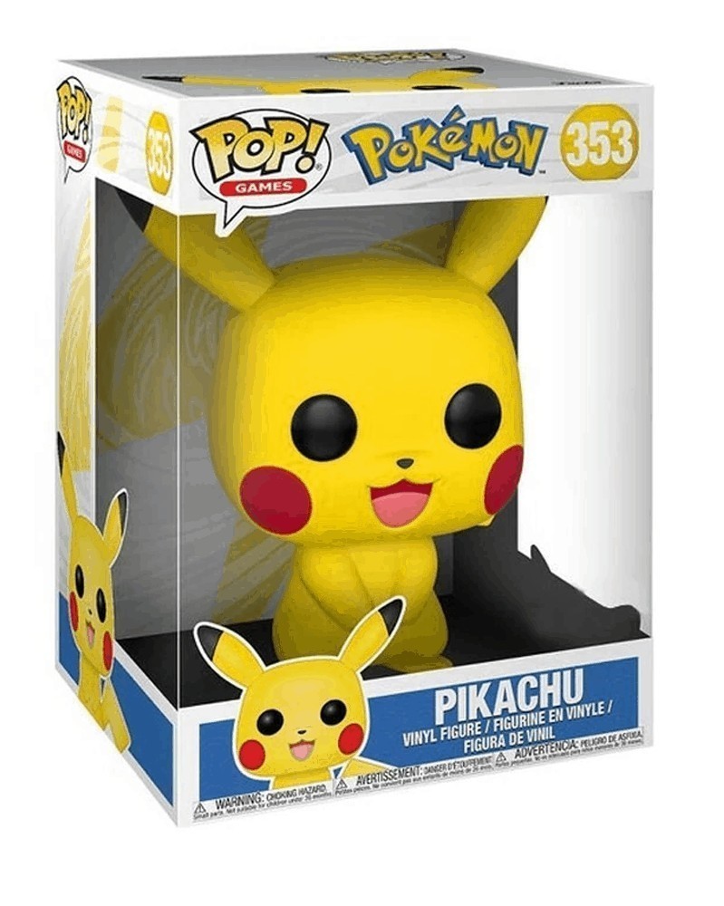 Funko POP Games - Pokémon - Pikachu (Super Sized 25cm), caixa Funko POP Games - Pokémon - Pikachu (Super Sized 25cm), caixa