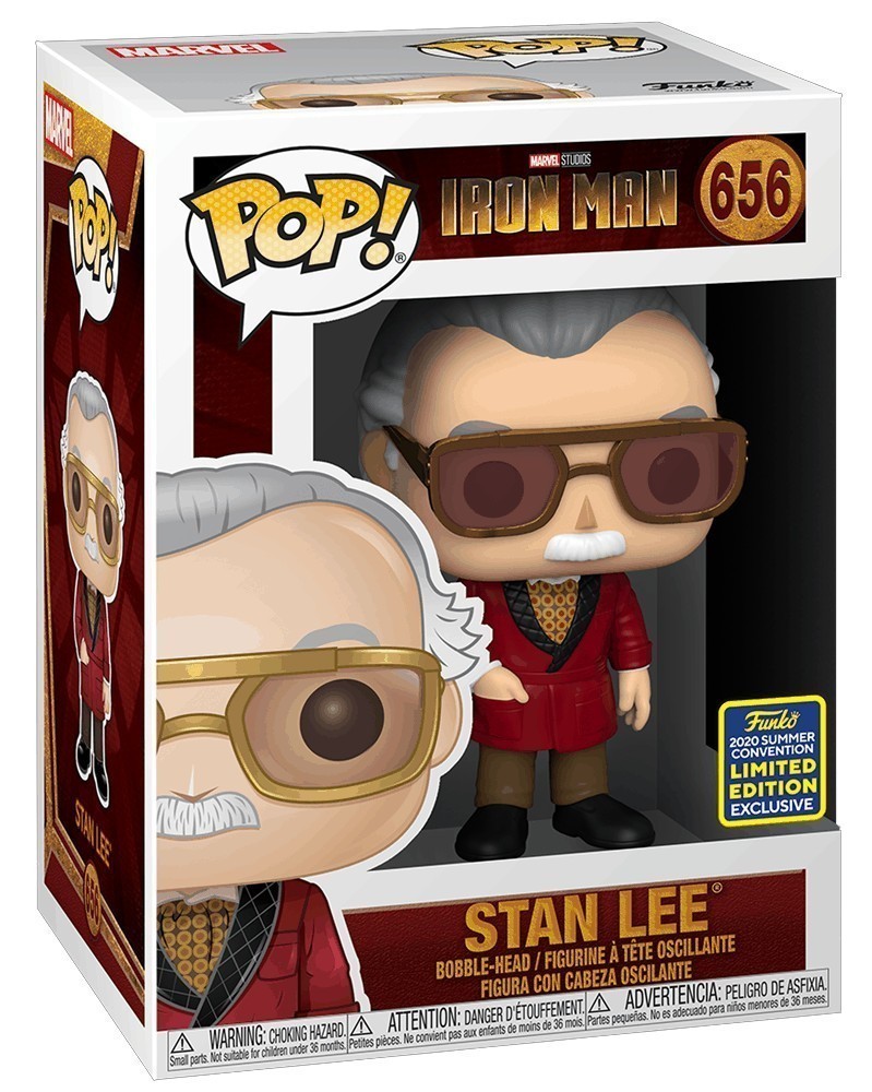 Funko POP Marvel Studios - Iron Man - Stan Lee (as Hugh Heffner) caixa