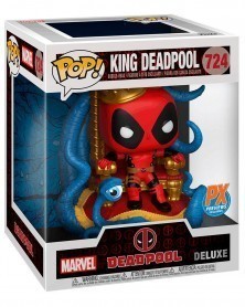 Funko POP Marvel - King Deadpool on Throne Deluxe caixA