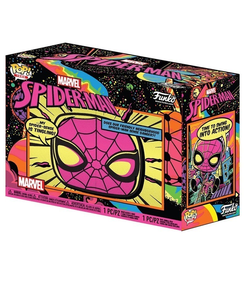 Funko POP Tees Box - Marvel - Spider-Man Black Light caixa