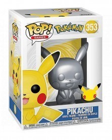 Funko POP Games - Pokémon - Pikachu (Chrome Silver) caixa