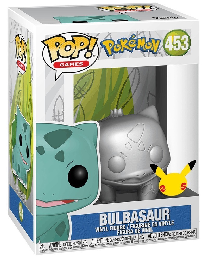 Funko POP Games - Pokémon - Bulbasaur (Silver Chrome) caixa