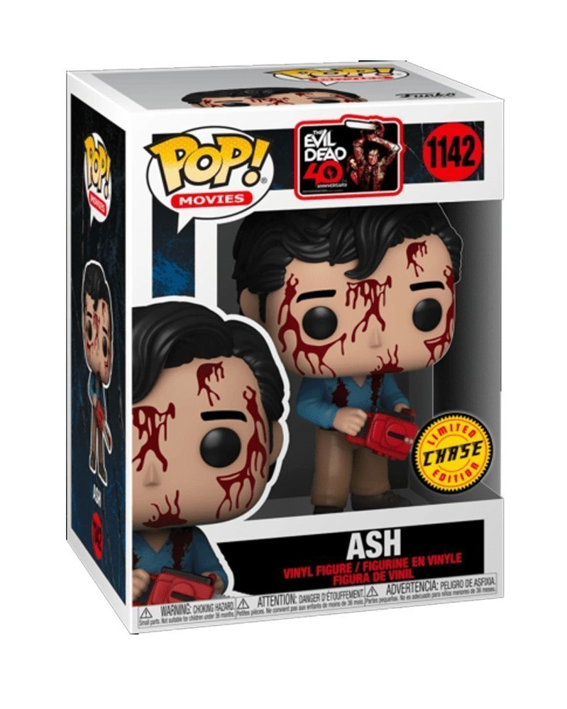 Funko POP Movies - Evil Dead 40th Anniversary - Ash (CHASE!) caixa