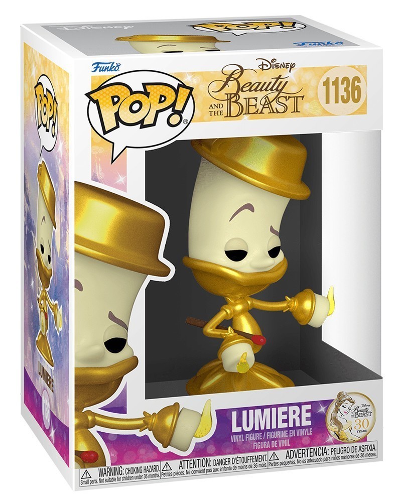 PREORDER! POP Disney - Beauty and The Beast 30th Anniversary - Lumiere (1136) caixa