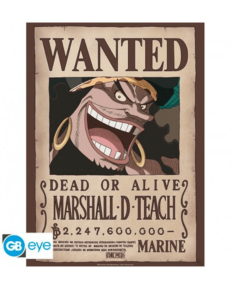 Poster One Piece - Wanted Blackbeard (Marshall D. Teach)