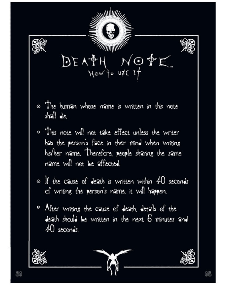 Poster Death Note - Rules