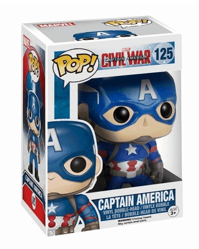 Funko POP Civil War - Captain America, caixa