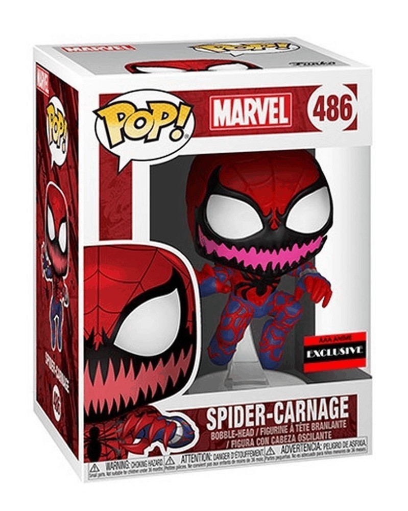 Funko POP Marvel - Spider-Carnage, caixa Funko POP Marvel - Spider-Carnage, caixa