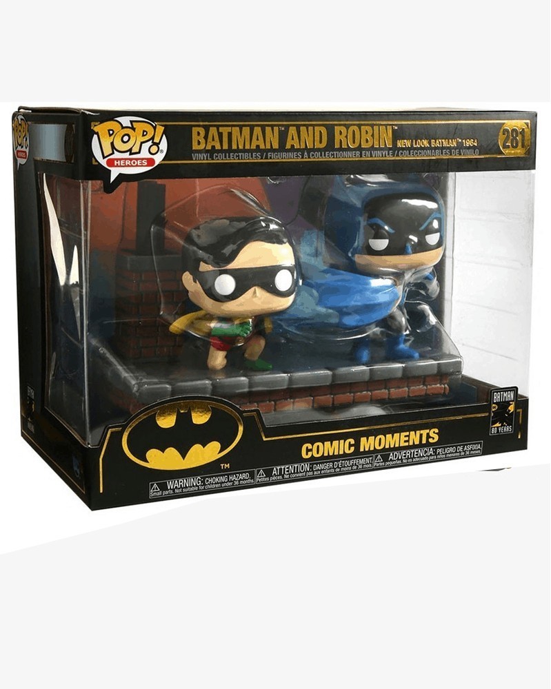 POP Comic Moment - Batman: 80th Anniversary - New Look Batman & Robin 1964, caixa POP Comic Moment - Batman: 80th Anniversary - New Look Batman & Robin 1964, caixa