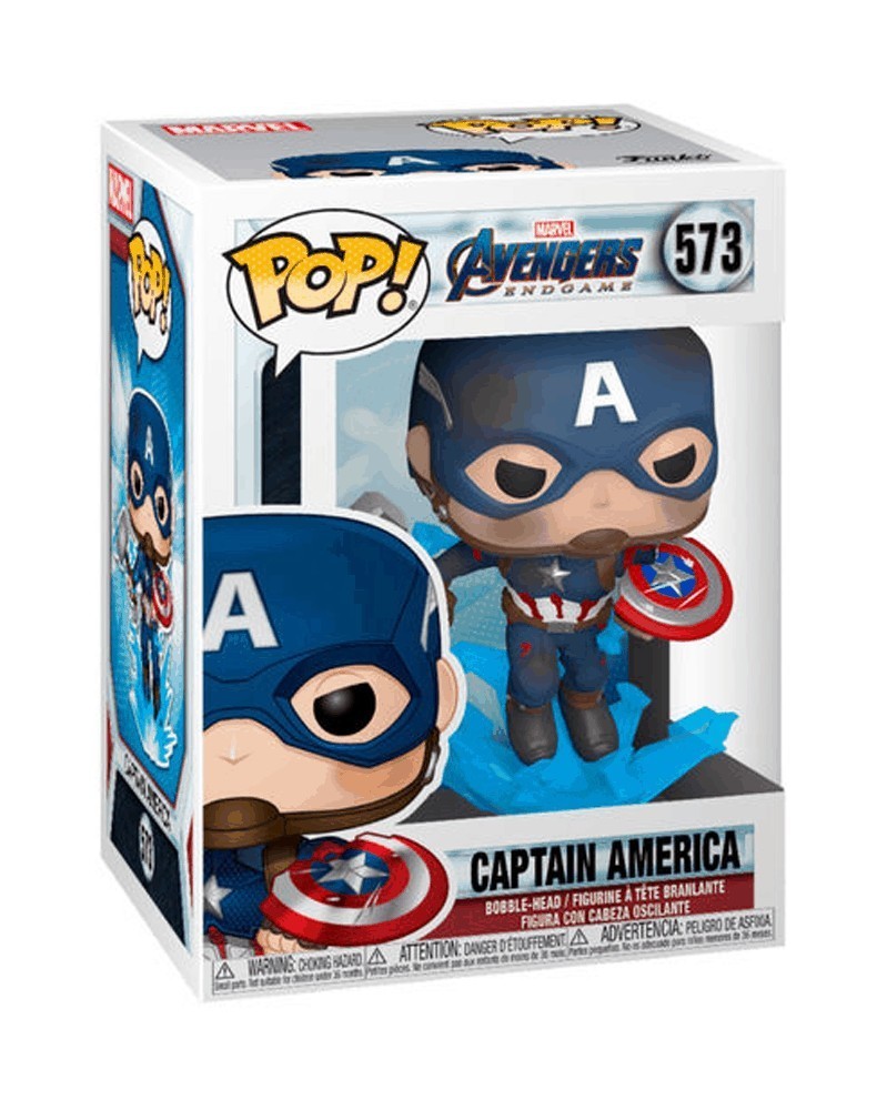 POP Avengers: Endgame - Captain America (w/broken shield), caixa